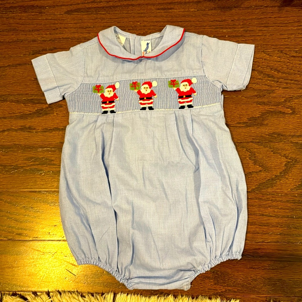 Silly goose Christmas hand smocked outfit